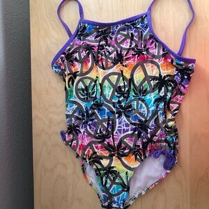 Joe Boxer One Piece Swimsuit - Peace Signs & Palm Trees